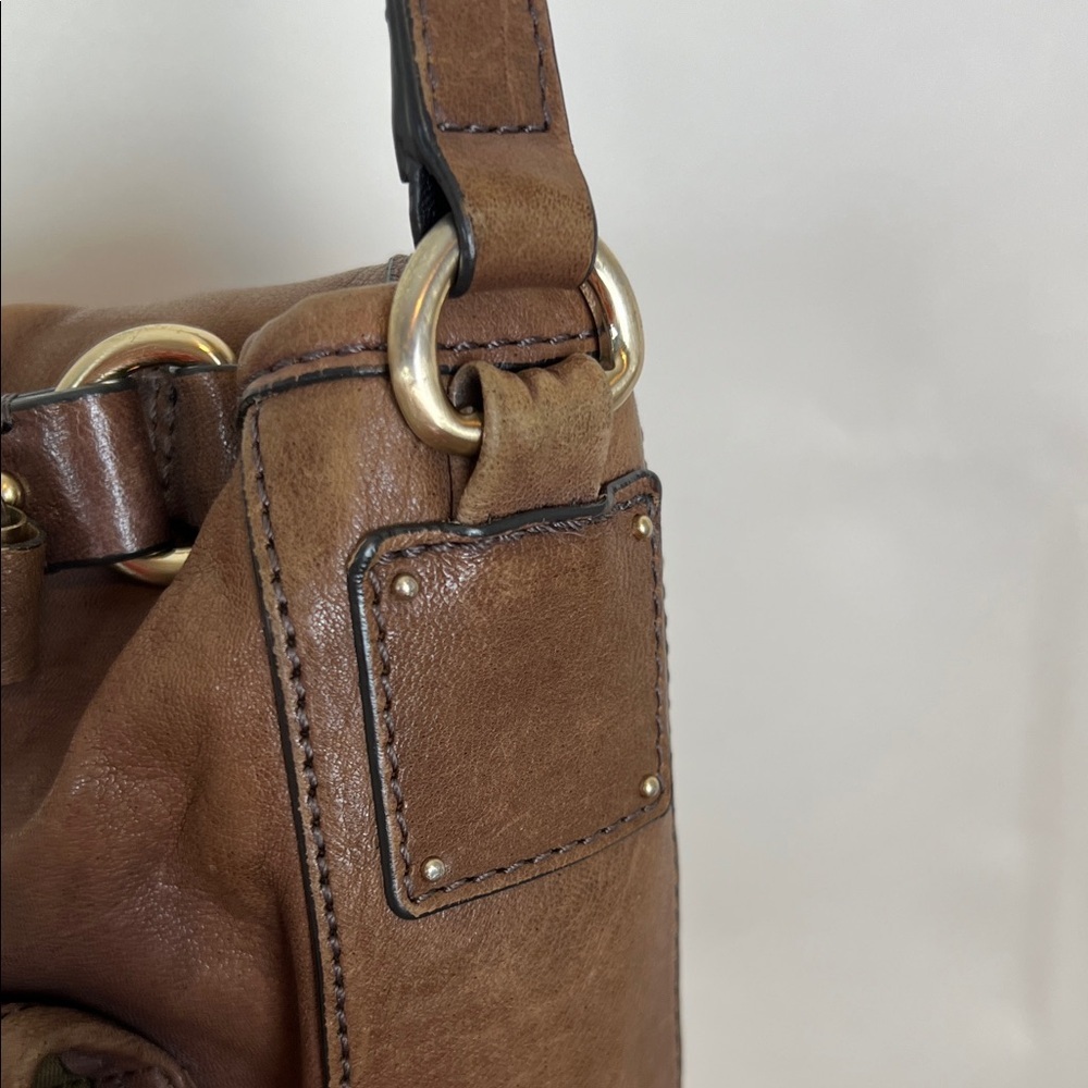 Schuler & Sons Brown Leather Crossbody Bag Vintage Anthropologie - Picture 6 of 11